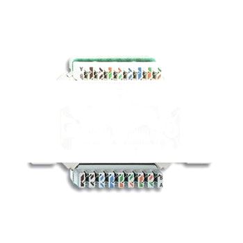 Розетка компьютер/телефон UAE RJ45 категория 6е с наклонным выходом 2 разъема 8/8(8/8) полюсов