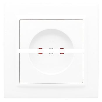 Розетка Минск 1-местная СП без заземления 10А защитные шторки белая Basic