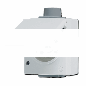 Розетка накладная 16A 400V~ IP 44 с ударопрочной крышкой  серая