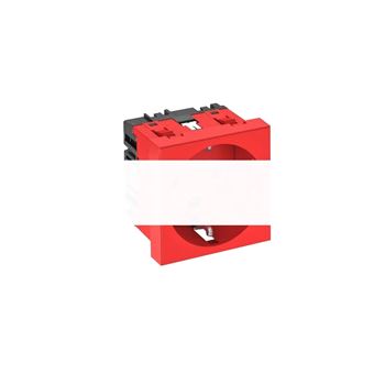 Розетка одинарная 0° с з/к, с кодом, 250 В, 16A (красный)