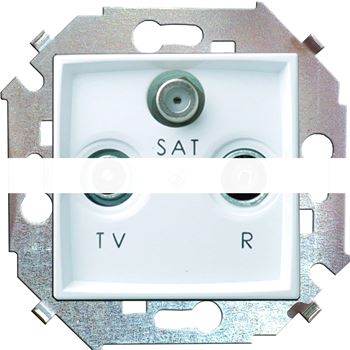 Розетка R-TV-SAT одиночная, винтовой зажим, черный глянец