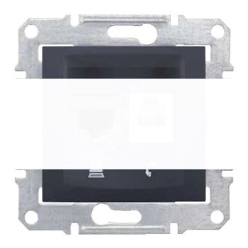 Розетка RJ11+RJ45 Cat6 экранированная stp графит