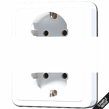 Розетка SCHUKO 16A 250V / 10A 250V сдвоенная, с полной платой  белая