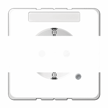Розетка штепсельная SCHUKO 16A 250V с индикацией напряжения и полем для надписи белая