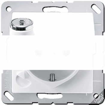 Розетка штепсельная SCHUKO 16A 250V с крышкой и замочным механизмом слоновая кость
