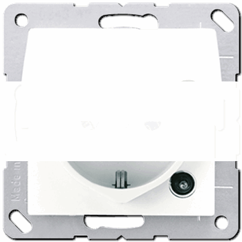 Розетка штепсельная SCHUKO 16A 250V с откидной крышкой и индикацией напряжения белая