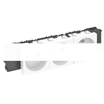 Розетка тройная 0° Modul45connect франц. стандарт, 250 В, 16A (красный)