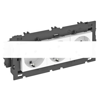 Розетка тройная 0° Modul45connect с з/к, 250 В, 16A (черный)