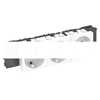 Розетка тройная 0° Modul45connect с з/к, 250 В, 16A (черный)