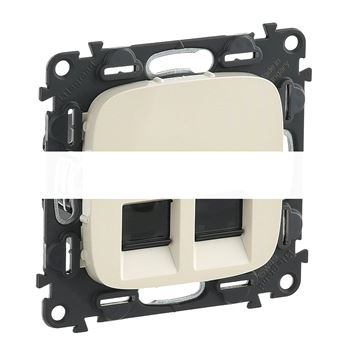 Розетка Valena ALLURE информационная двойная RJ45 категория 6 UTP лицевая панель слоновая кость