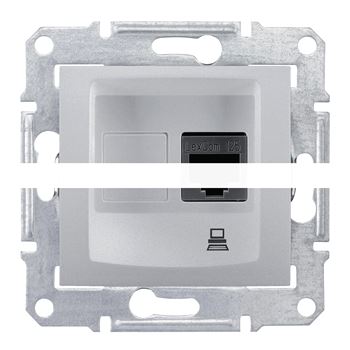 Sedna Розетка компьютерная RJ45 6 экр в рамку алюминий