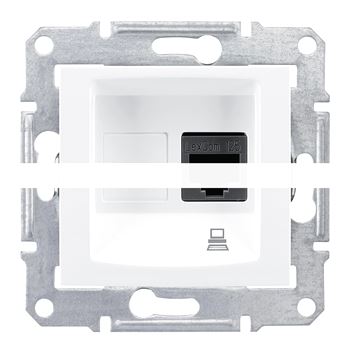 Sedna Розетка компьютерная RJ45 категория 6 экранированная в рамку белая