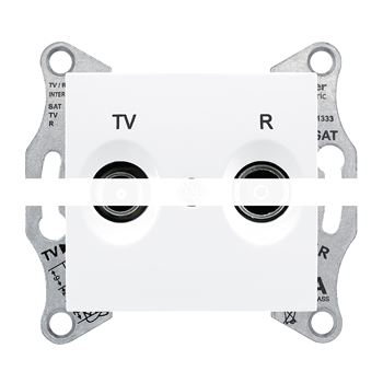 Sedna Розетка TV/R проходная 4dB в рамку белый