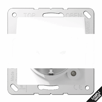 Штепсельная розетка SCHUKO 16A 250V~ с крышкой и индикацией напряжения  слоновая кость