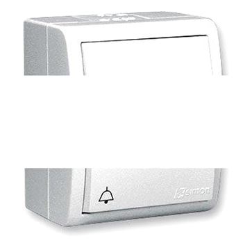Simon15 Aqua Кнопка клавишная с символом «звонок» IP54 10А 250В винтовой зажим S15A белый