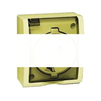 Simon15 Aqua Розетка 2Р+Е Schuko с крышкой полупр. IP54 16А 250В винтовой зажим S15A сл. кость