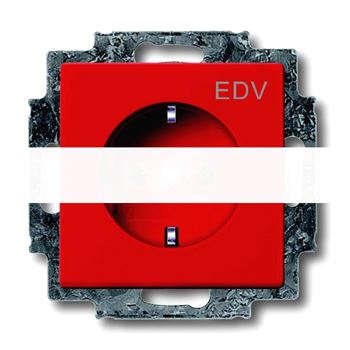 SOLO/FUTURE Розетка SCHUKO 16А 250В с маркировкой EDV со шторками красный