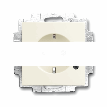 SOLO/FUTURE Розетка SCHUKO 16А 250В с защитными шторками с контрольной LED лампой chalet-white