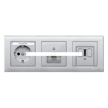 Sys M Центральная плата для компьютерной розетки RJ45х1 алюминий