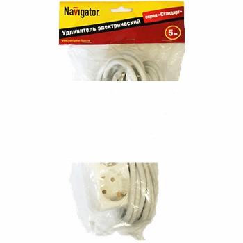 Удл-ль быт 2х5м с/з 16А ПВС 3х1.00 Navigator (94190)
