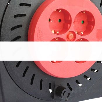 Удлинитель на катушке Геркулес 4 гнезда 30м с заземлением и предохранителем ПВС 3*1.5 16А/3.5кВт