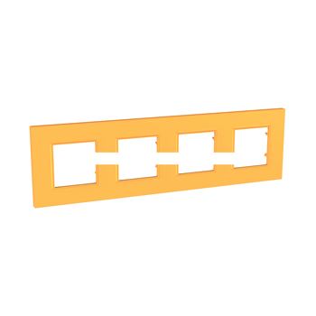 UNICA QUADRO Рамка 4 поста оранжевая