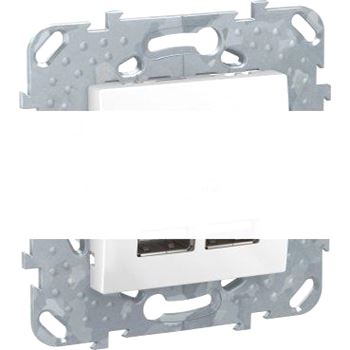 UNICA Розетка двойная USB 1А, белый