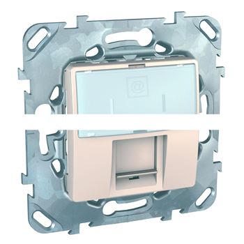 UNICA Розетка компьютерная 1хRJ45 категория 6 бежевая
