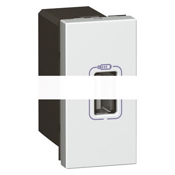 USB розетка для зарядки одинарная алюминий (79391)
