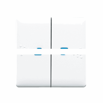 Valena LIFE IP44 Переключатель двухклавишный 10АХ 250В с подсветкой С лицевой панелью Белый