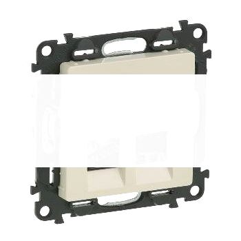 Valena LIFE Розетка информационная двойная RJ45 категория 5е UTP с лицевой панелью слоновая кость