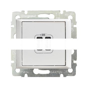 VALENA Розетка двойная USB белая
