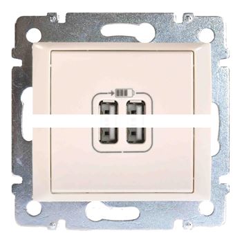 VALENA Розетка двойная USB слоновая кость