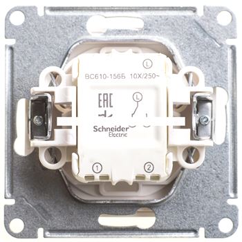 W59 AQUA Переключатель одноклавишный, 10АХ, IP44, механизм, белый