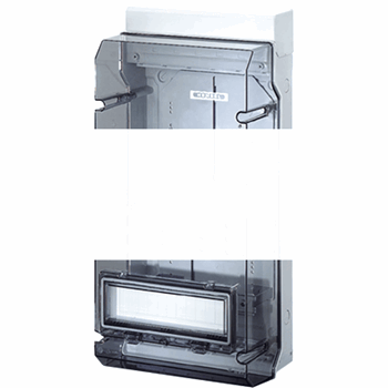 Бокс для счетчика и 12 модулей 583х295х182 пластиковый без клеммы PE-N эластичные мембраны прозрачная пломбируемая крышка (KV 9337)