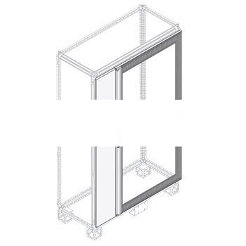 Дверь стеклянная IP40 с ручкой 2000x1000мм (PDLG2500)