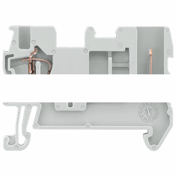 HYBRID FEED-THROUGH TERMINAL, PLUG AND SPRING CONNECTION, SECTION 0.08 - 2.5 MM2, WIDTH 5.2 MM, COLOR: BLUE