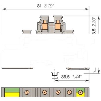 Клемма винтовая 2.5мм.кв D2.5/6.DPA1 трехуровневая (5643R2700)