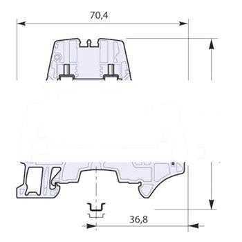 Клемма винтовая 4мм.кв.двухуровневая серая ZS4-D2