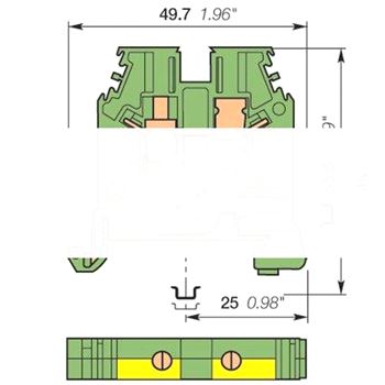 Клемма винтовая D6/8.P 6мм.кв. земля