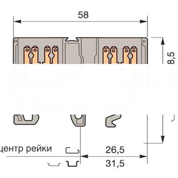 Клемма винтовая M2.5/6.4G.1 2.5мм.кв.