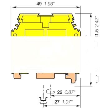 Клемма винтовая M35/16P Земля 35мм.кв (5111R1400)