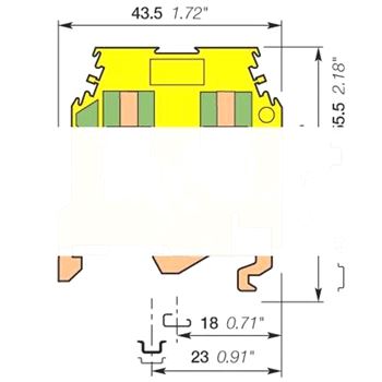 Клемма винтовая M6/8P 6мм.кв Земля (5114R1700)