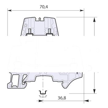 Клемма винтовая ZS4-D1 4мм.кв. однопроходная 2 уровня