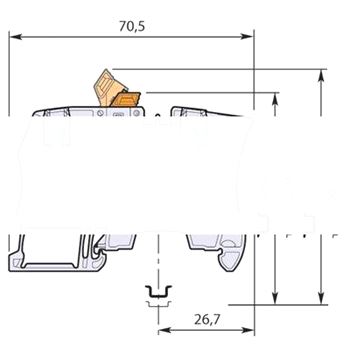 Клемма винтовая ZS4-S-T2-R1-OR 4 мм. кв. оранжевая 2 контакта для перемычки