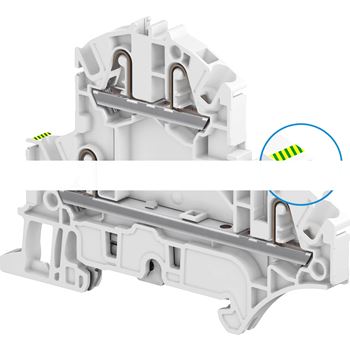 Клемма втычная ZK2.5-D2-PE 2 уровня фаза+земля 2.5 мм.кв 4 зажима