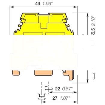 Клемма Земля M16/12P 16 мм.кв желто-зеленая (5130R2300)