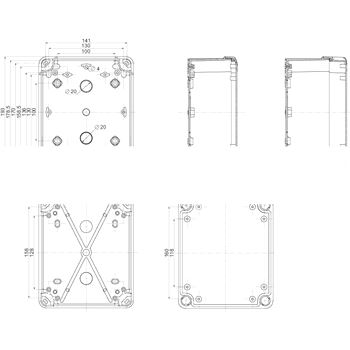 Коробка пластиковая 192x164x87 PK-UL IP66