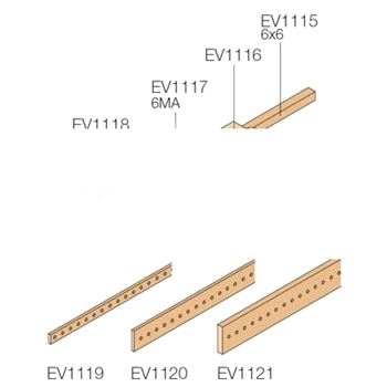 Крепление кабеля D=0.5-16мм.кв на шину EV1115 (100шт)