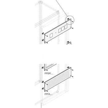 Панель на 2 щитовых прибора 72x72мм W=600мм (PPFI2726)